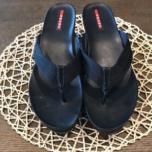 Prada platform flip flops